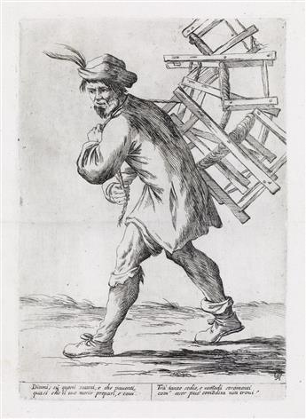 GIUSEPPE MARIA MITELLI Group of 17 etchings of street vendors from Di Bologna lArti per via.